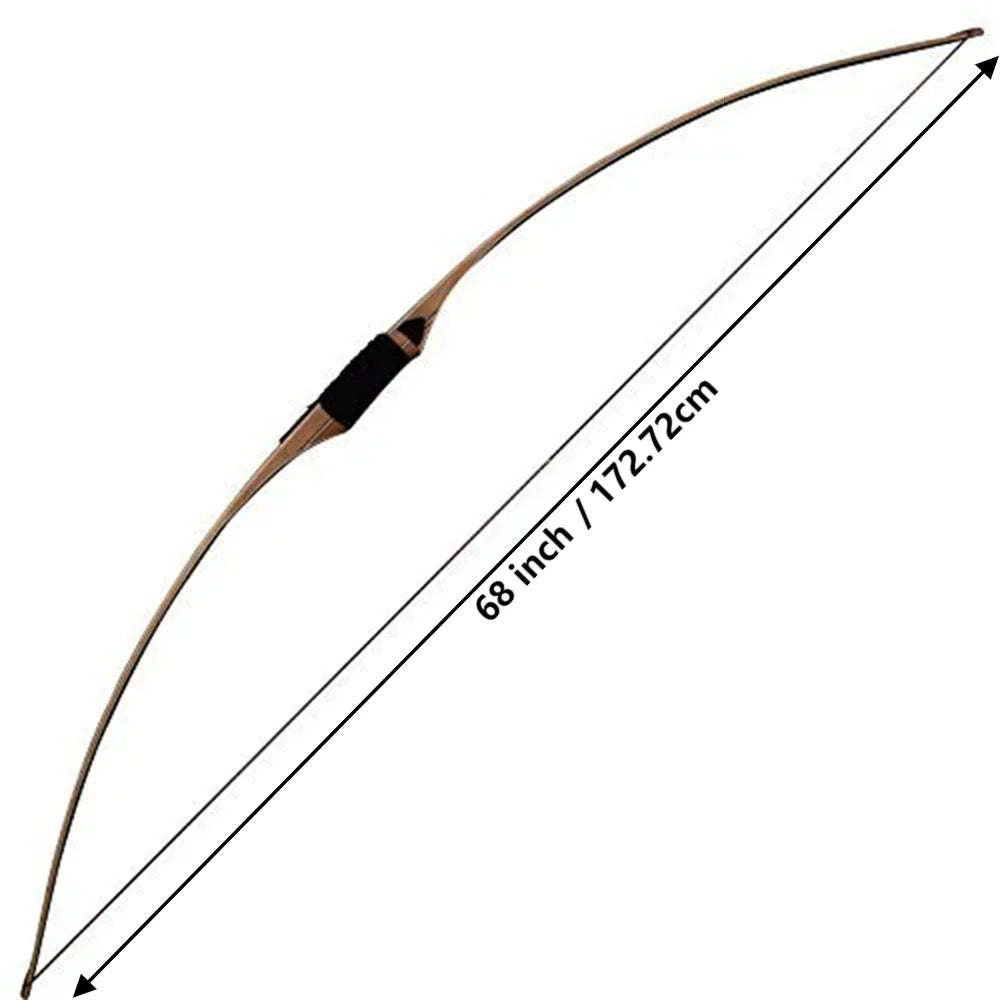 68in Longbow, Recurve Bow Hunting brown Long Bow, Right/Left Hand Take Down