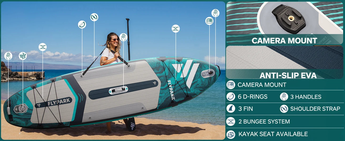 Extra Wide SUP Inflatable, Stable Stand-Up Paddle Board