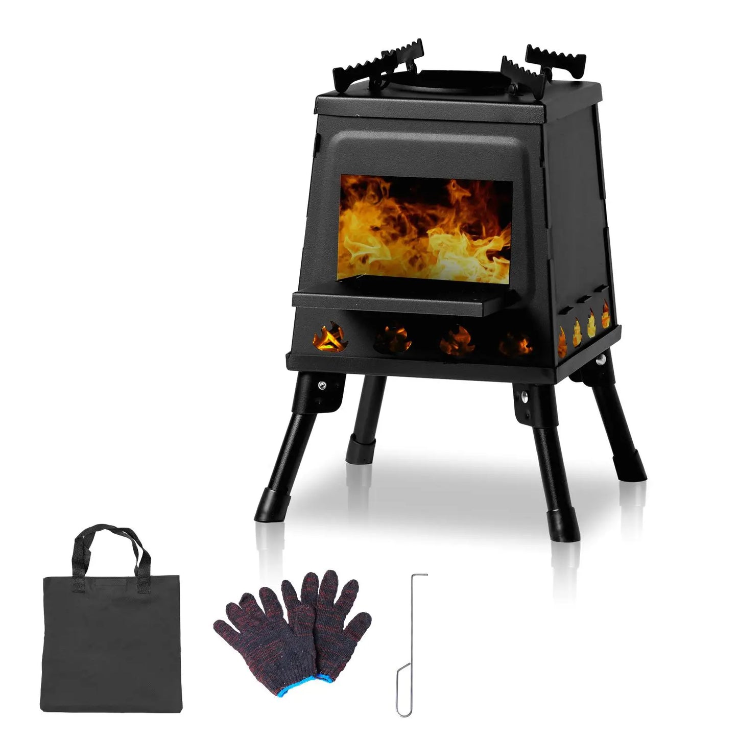 Compact 27x27x34cm Wooden Camping Stove