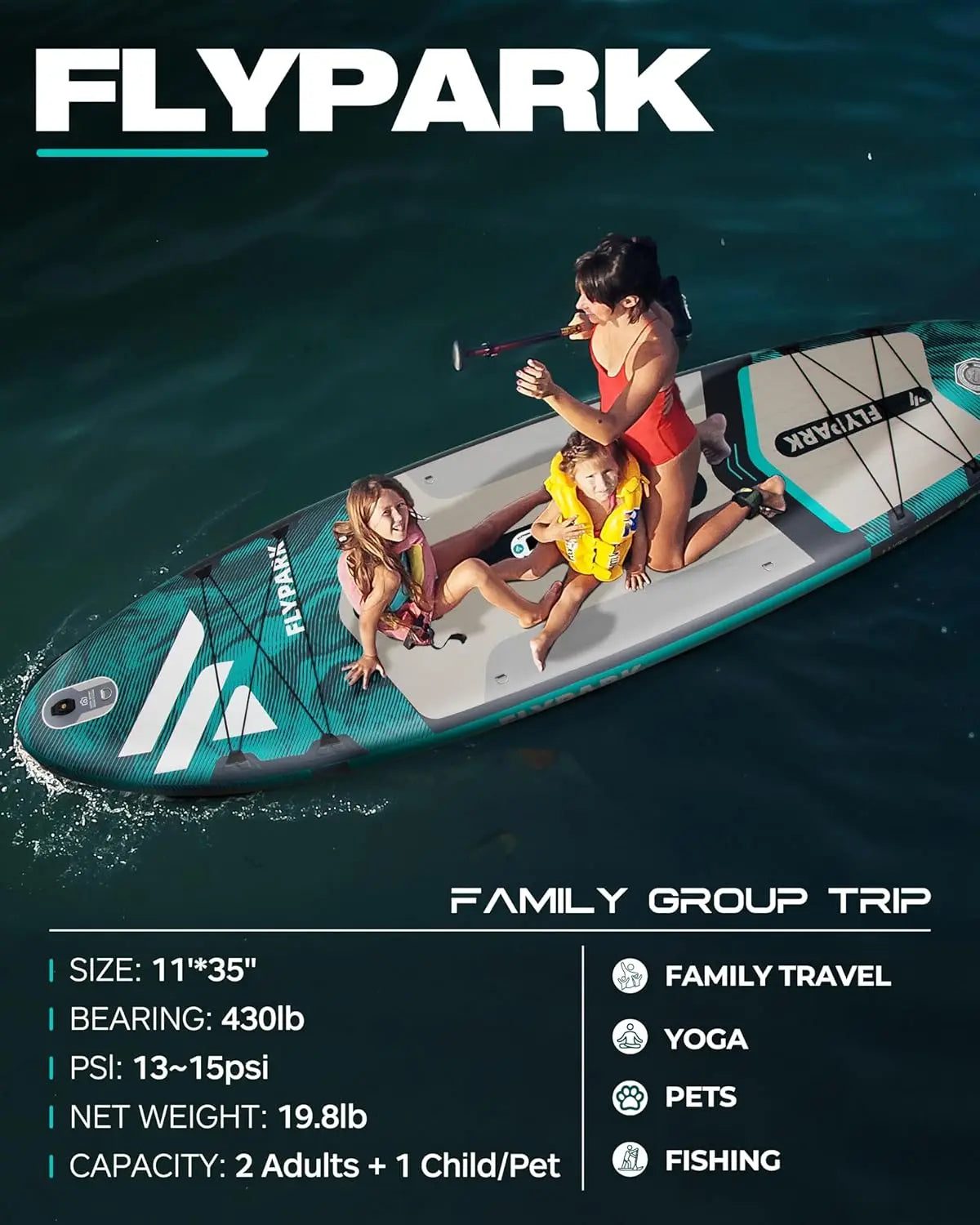 Extra Wide SUP Inflatable, Stable Stand-Up Paddle Board