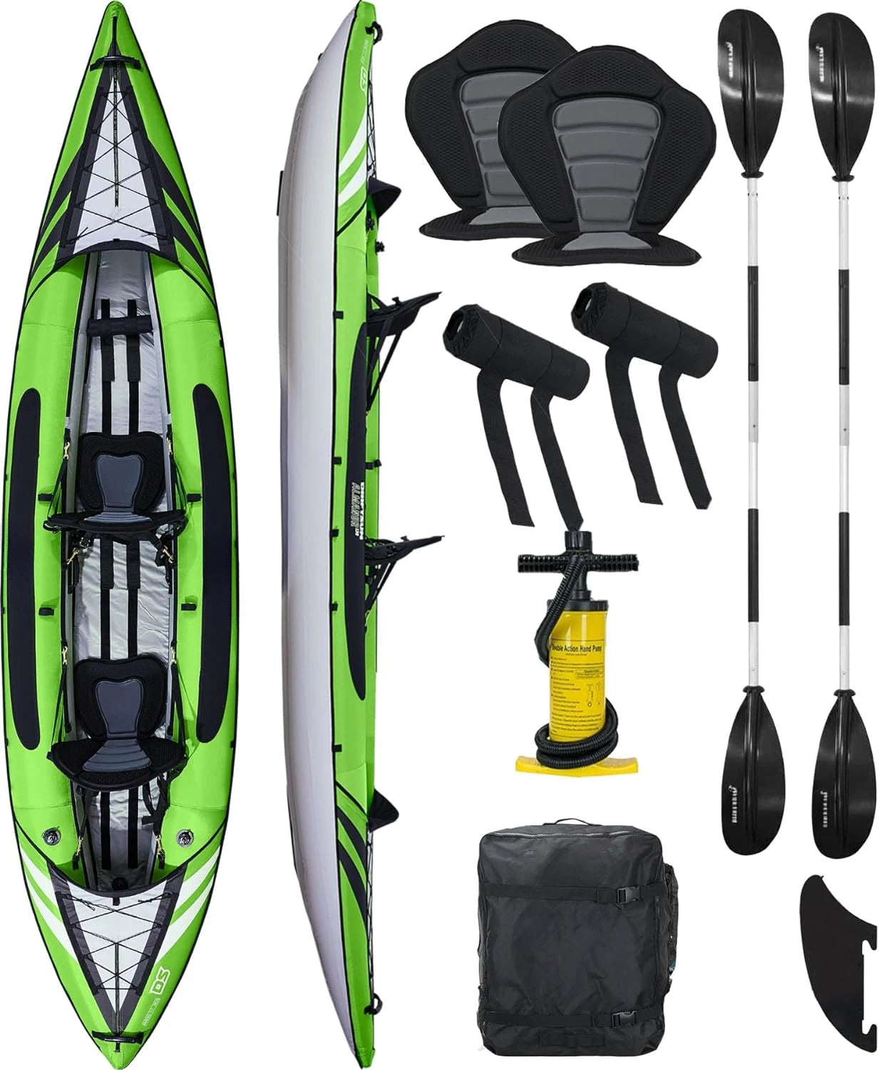 Inflatable Kayak Inflatable 1 and 2 Person Kayaks for Adults with EVA Padded Seats