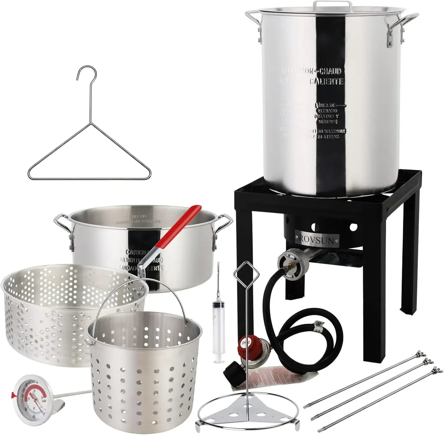 Outdoor Deep Fryer & Seafood Crawfish Boiler 55000BTU Propane Burner,