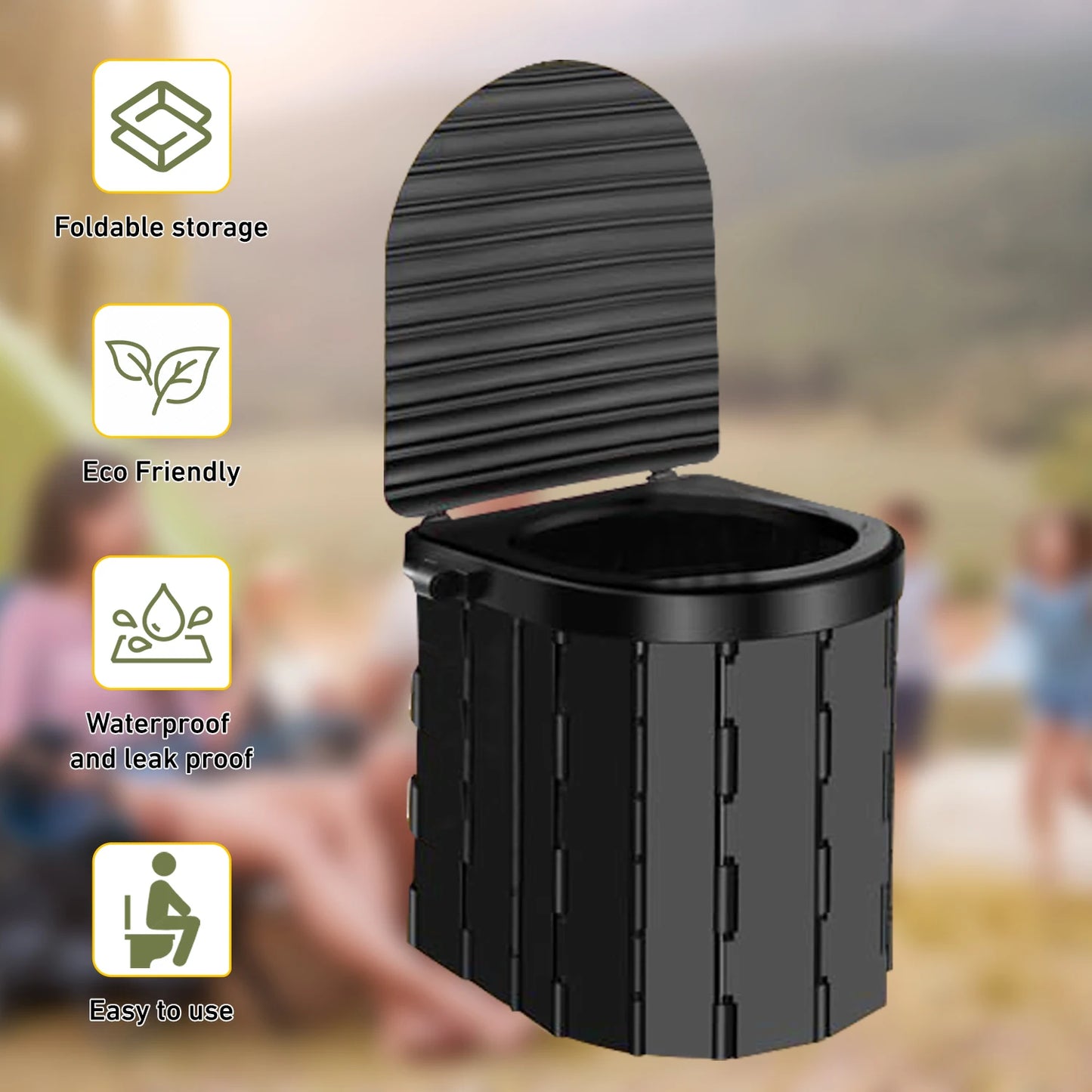 Camping Toilet with 1.5m Pop up Privacy Tent Large