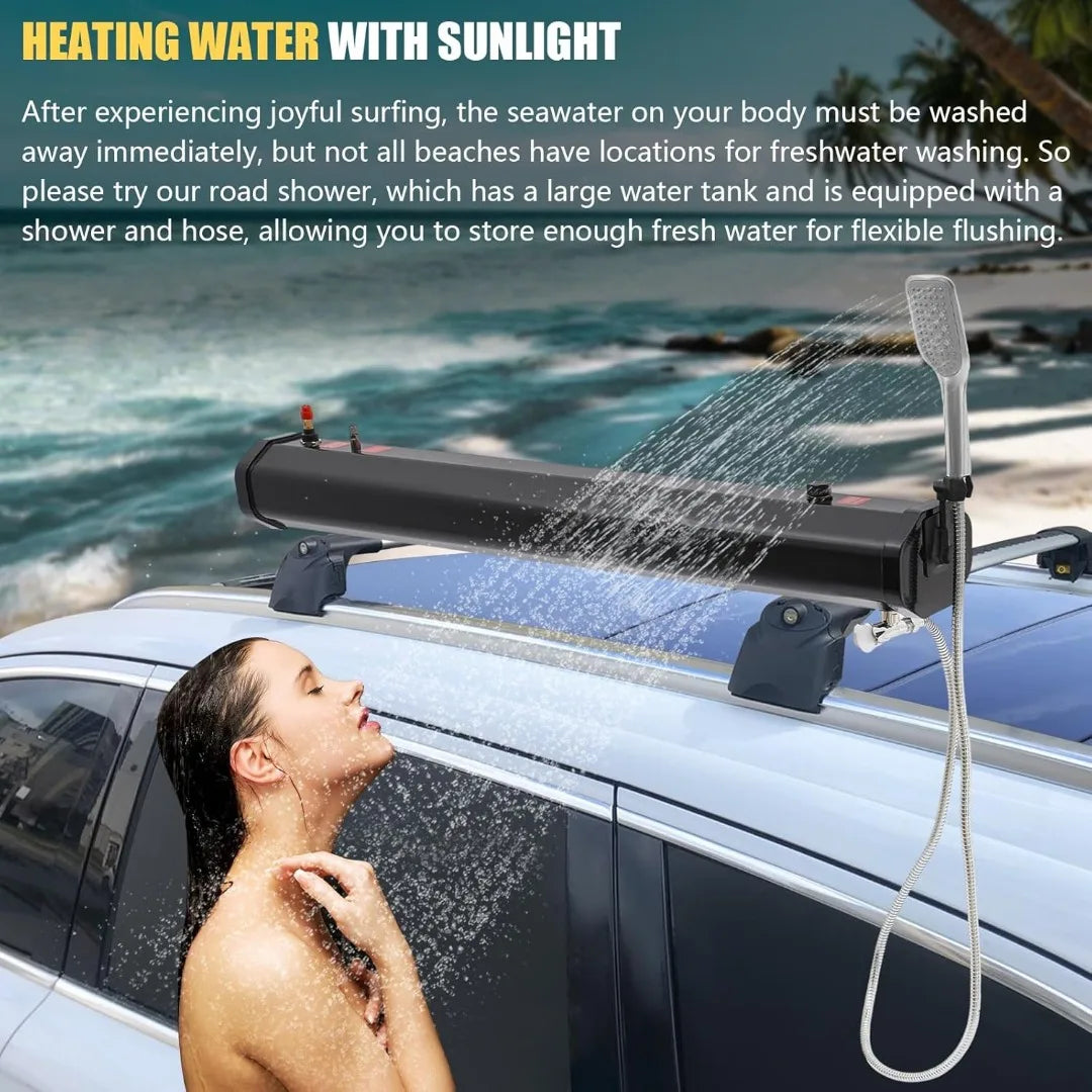 Portable Pressurized Camping Shower - 5L Water Tank with Handheld Showerhead