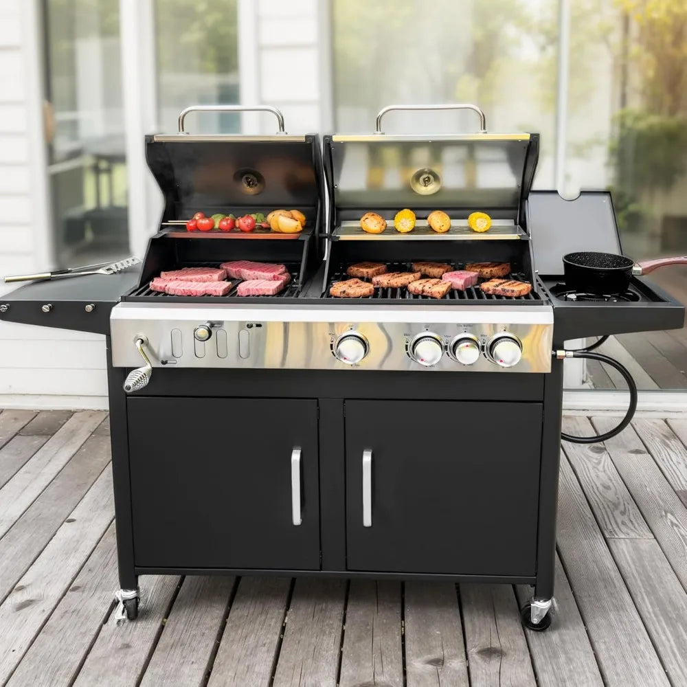 Gas and Charcoal Grill Combo