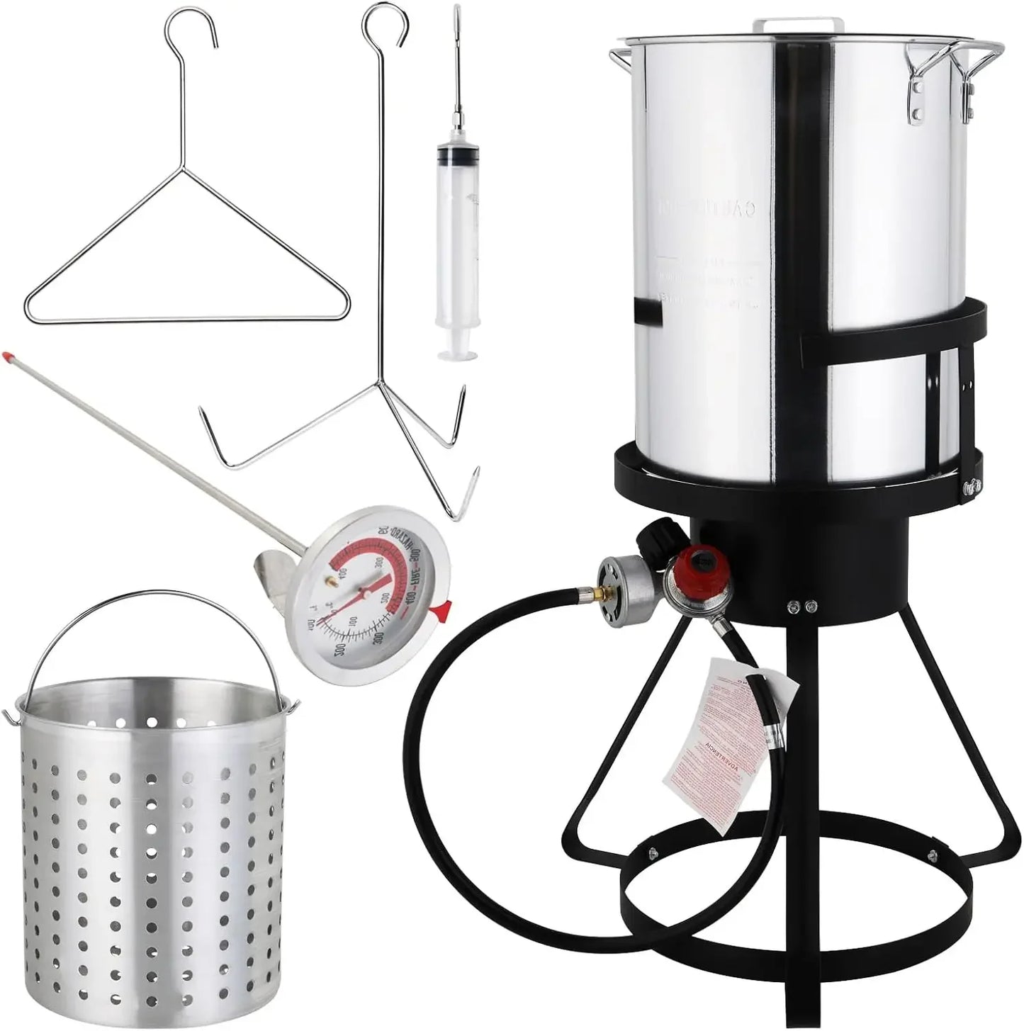 Outdoor Deep Fryer & Seafood Crawfish Boiler 55000BTU Propane Burner,