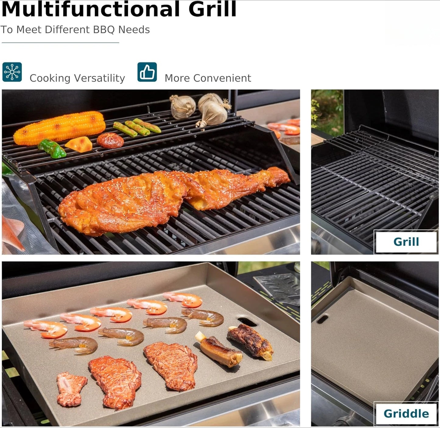Gas and Charcoal Grill Combo