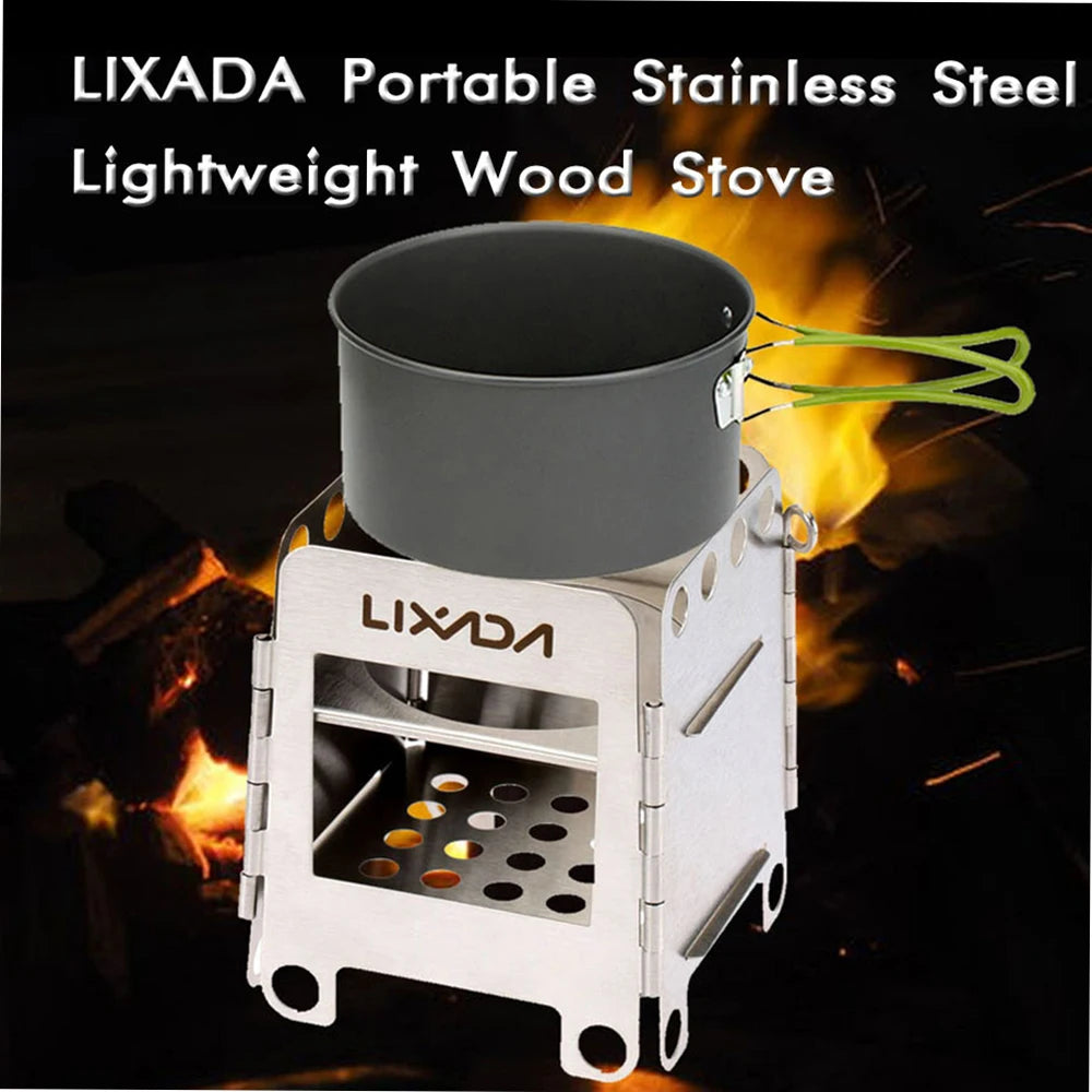 Lightweight Folding Camping Titanium Stove wood burning