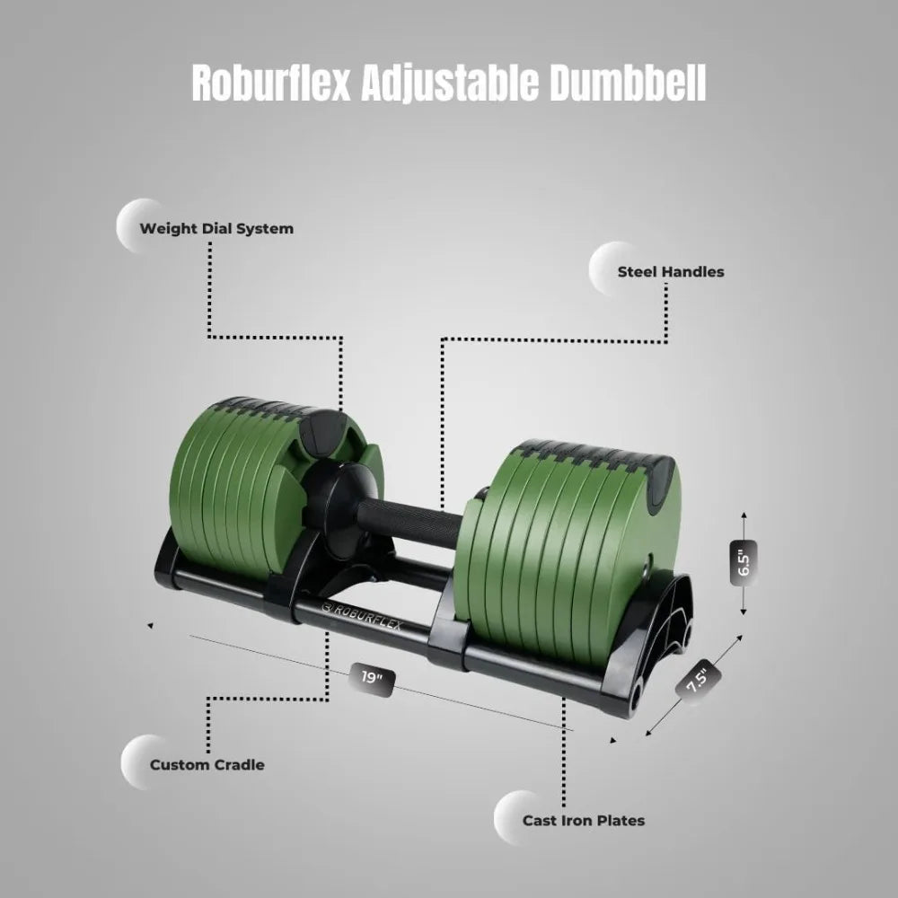 Adjustable Dumbbell, with Anti Slip Metal Handle