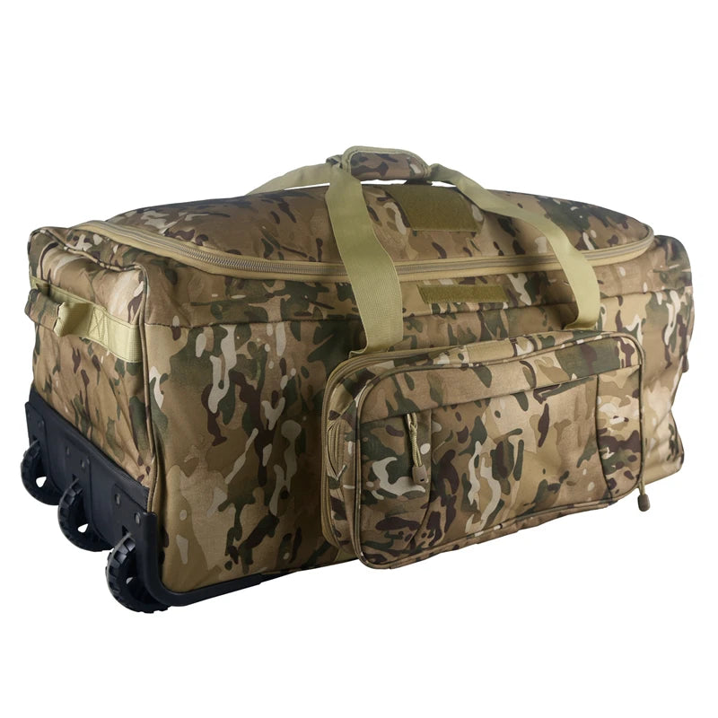 Large Capacity Military Tactical Travel Bag Wheeled Deployment