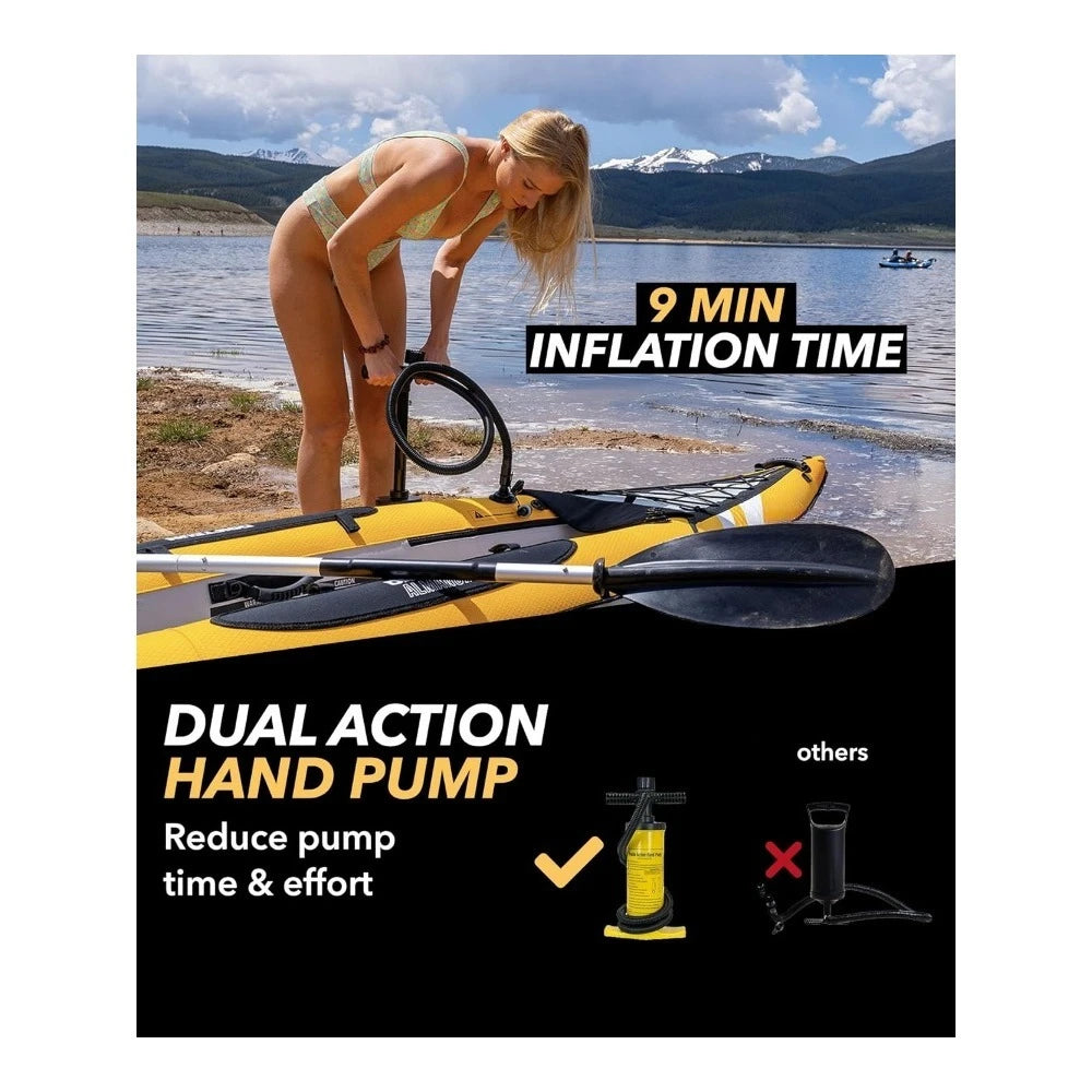 Inflatable Kayak Inflatable 1 and 2 Person Kayaks for Adults with EVA Padded Seats