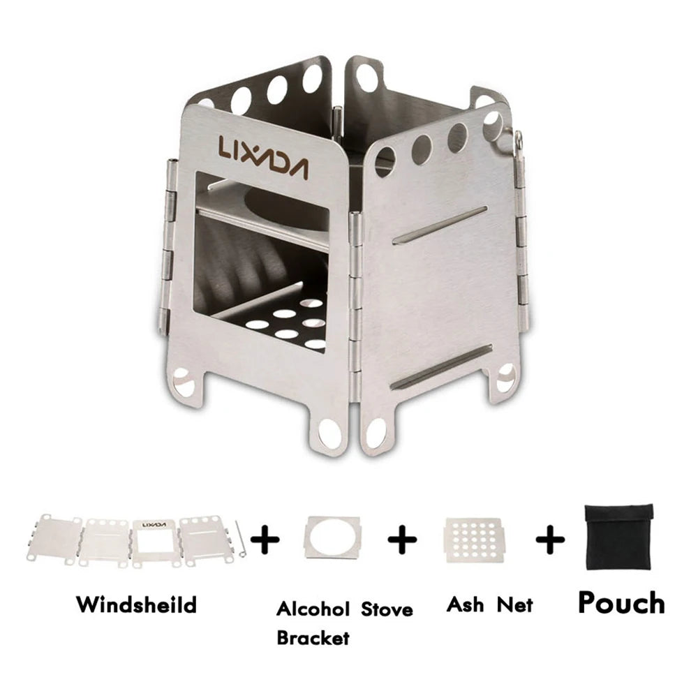 Lightweight Folding Camping Titanium Stove wood burning
