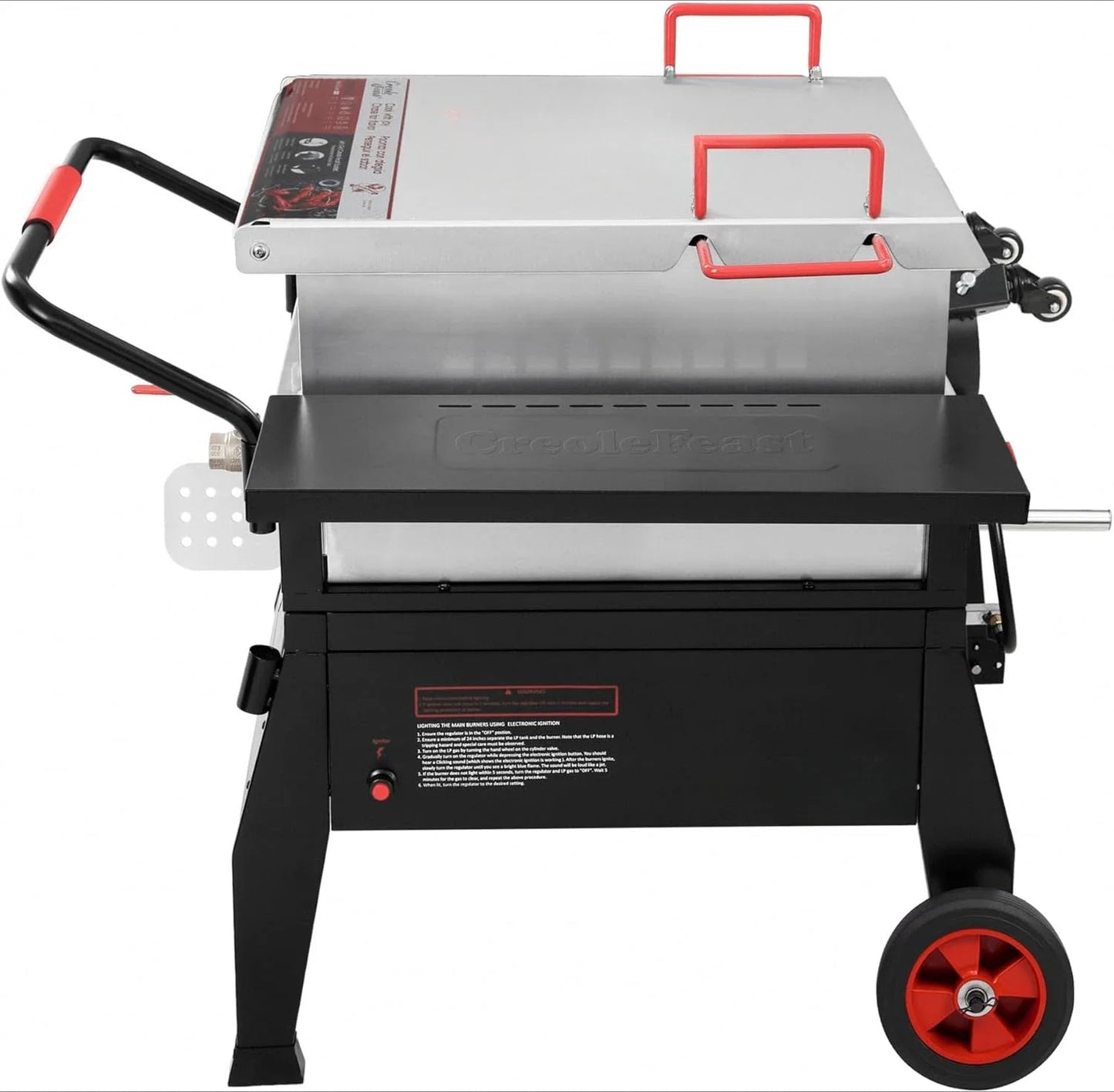 HOME 90QT Crawfish Boiler, Outdoor Single Sack Propane Gas Cooker with Folding Cylinder