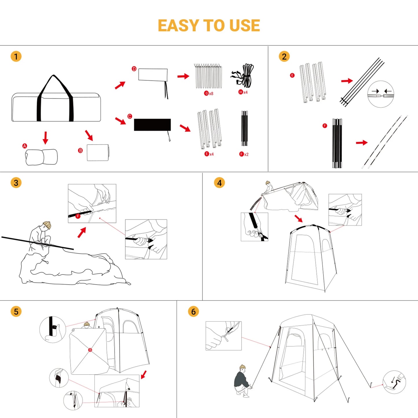 KingCamp Shower Tent Portable Outdoor Shower Tent Collapsible Shelter