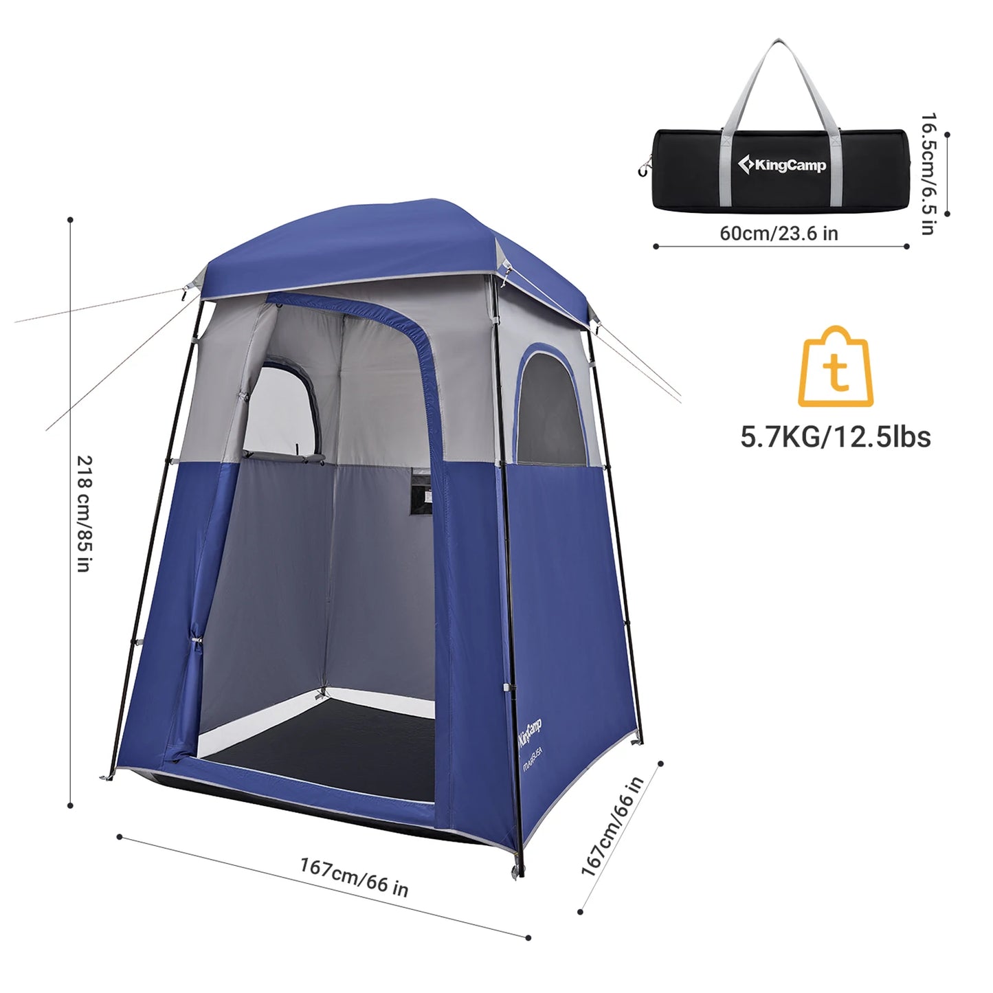KingCamp Shower Tent Portable Outdoor Shower Tent Collapsible Shelter