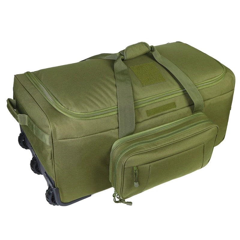 Large Capacity Military Tactical Travel Bag Wheeled Deployment