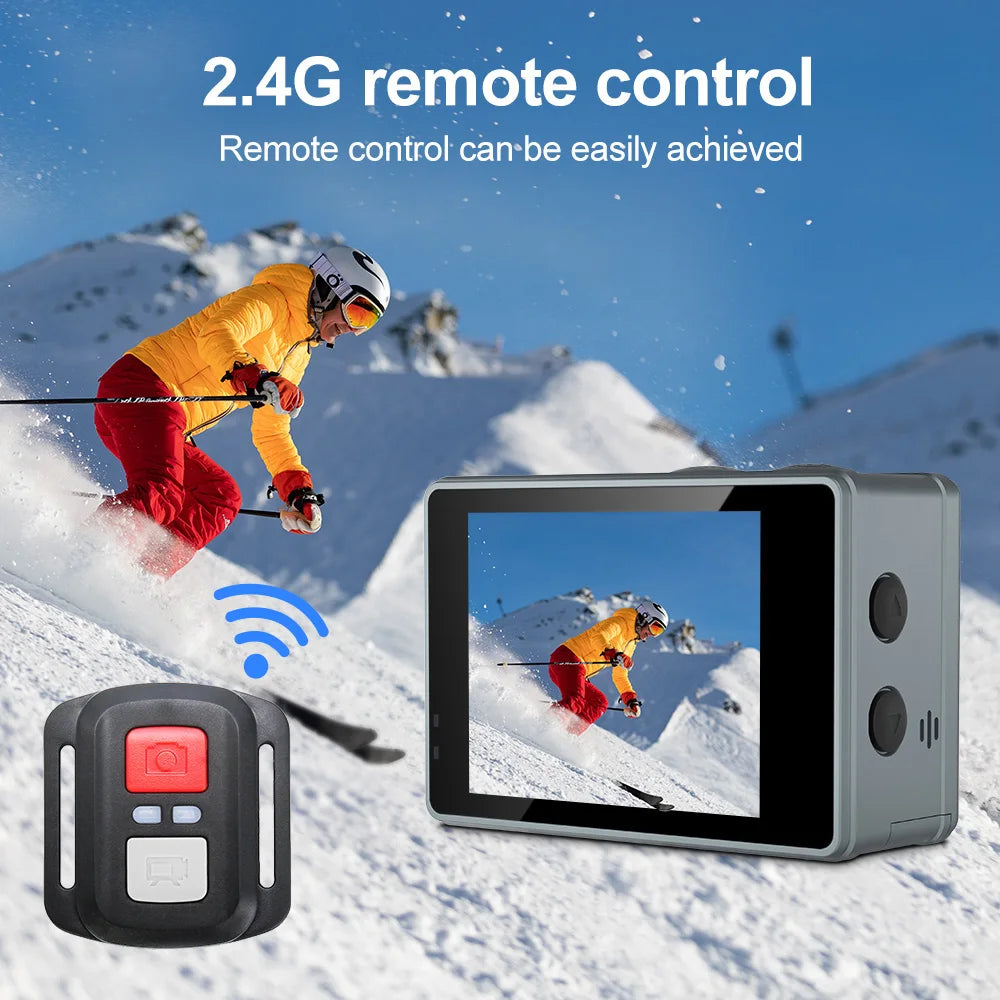 5K Action Camera 4K60FPS Dual IPS Screen EIS 170° 30M Waterproof 5X Zoom