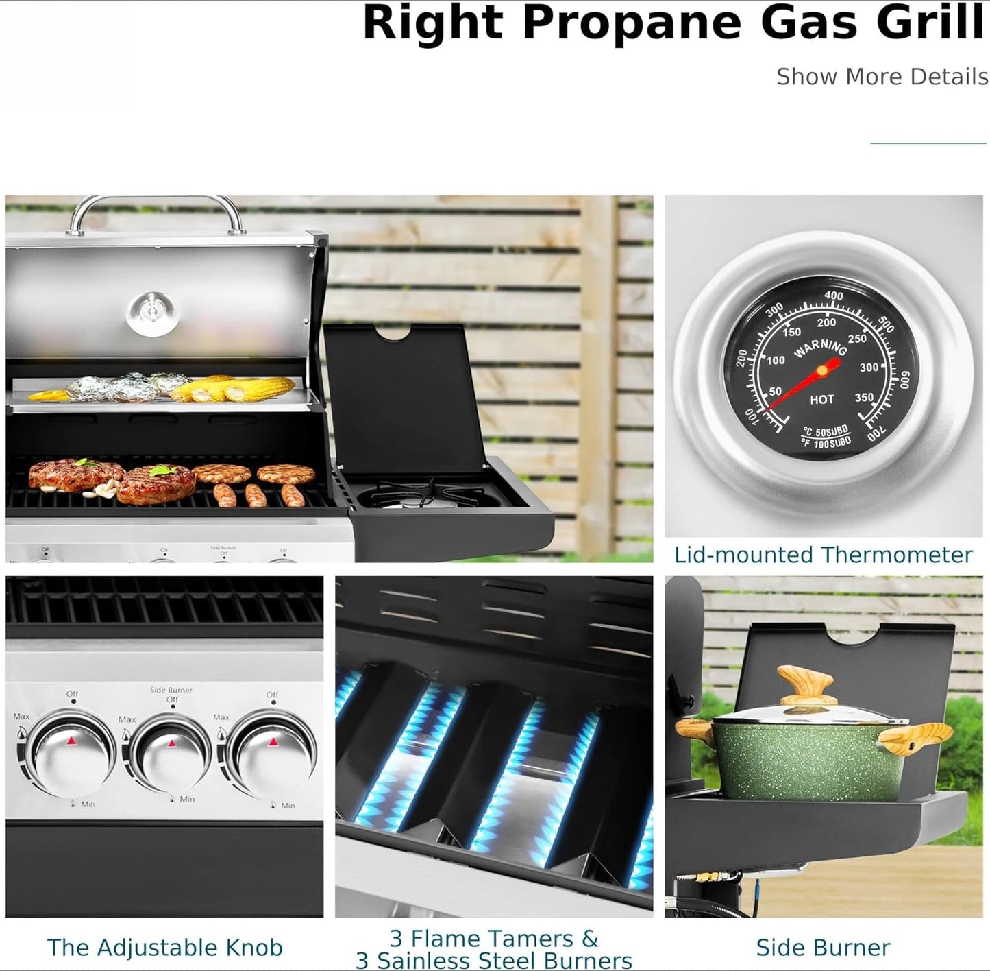 Gas and Charcoal Grill Combo