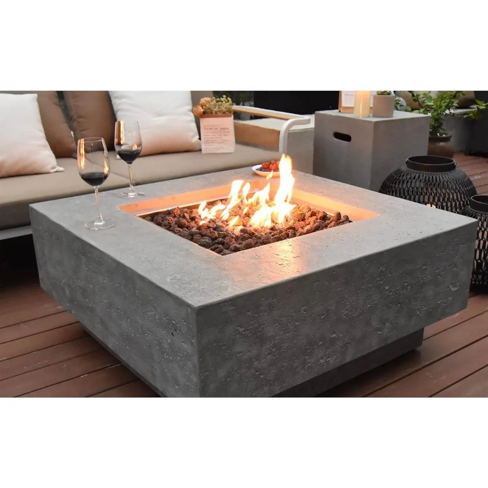 Manhattan Concrete Fire Pit 36" x 36" Includes Lava Rocks
