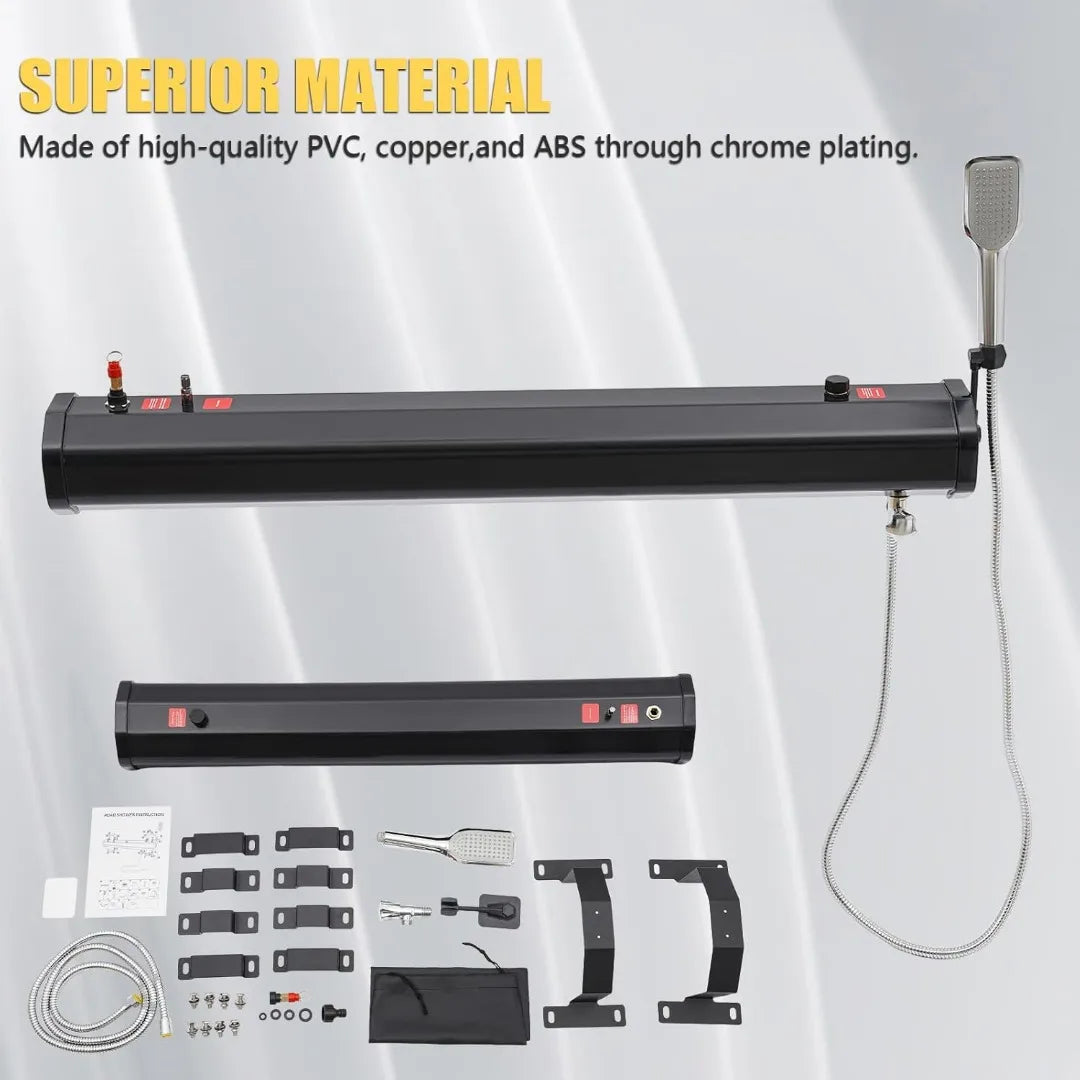 Portable Pressurized Camping Shower - 5L Water Tank with Handheld Showerhead