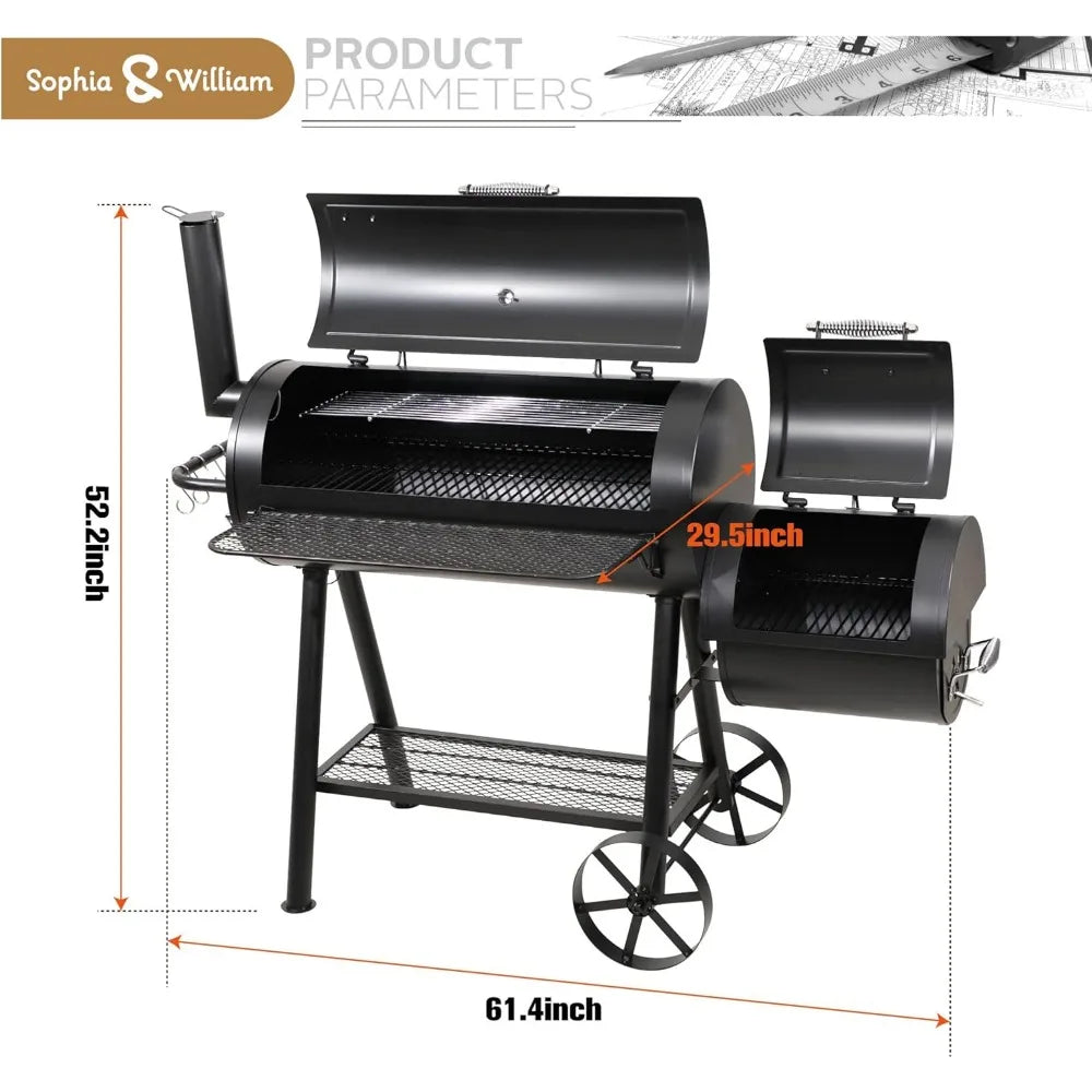 Heavy-Duty Charcoal Smoker/Grills Extra Large w/ wheels