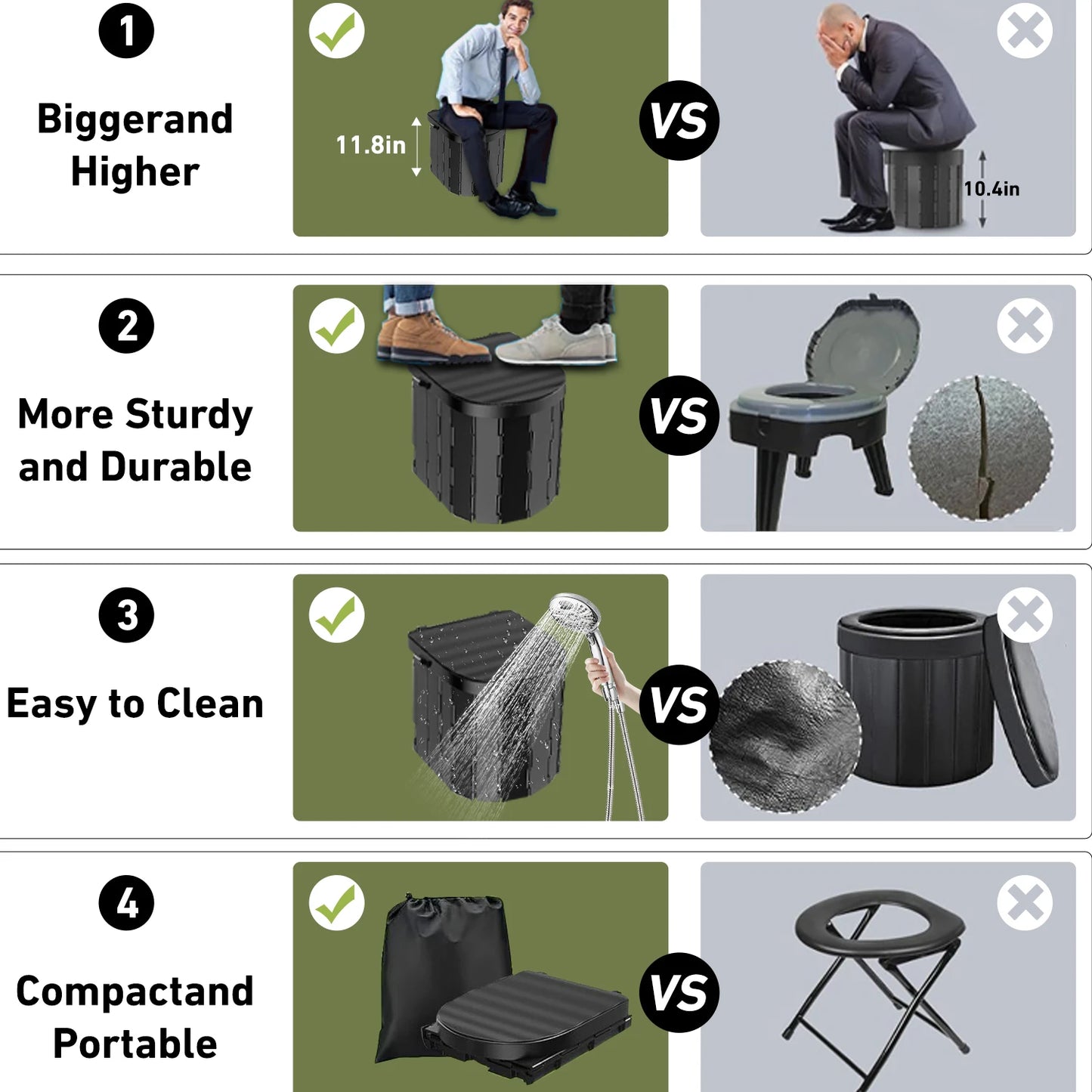 Camping Toilet with 1.5m Pop up Privacy Tent Large