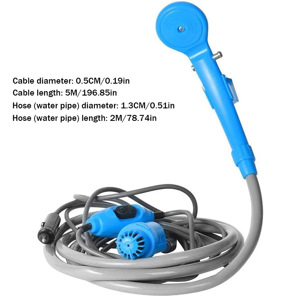 Camping Shower with Water Bucket and 12V Pump