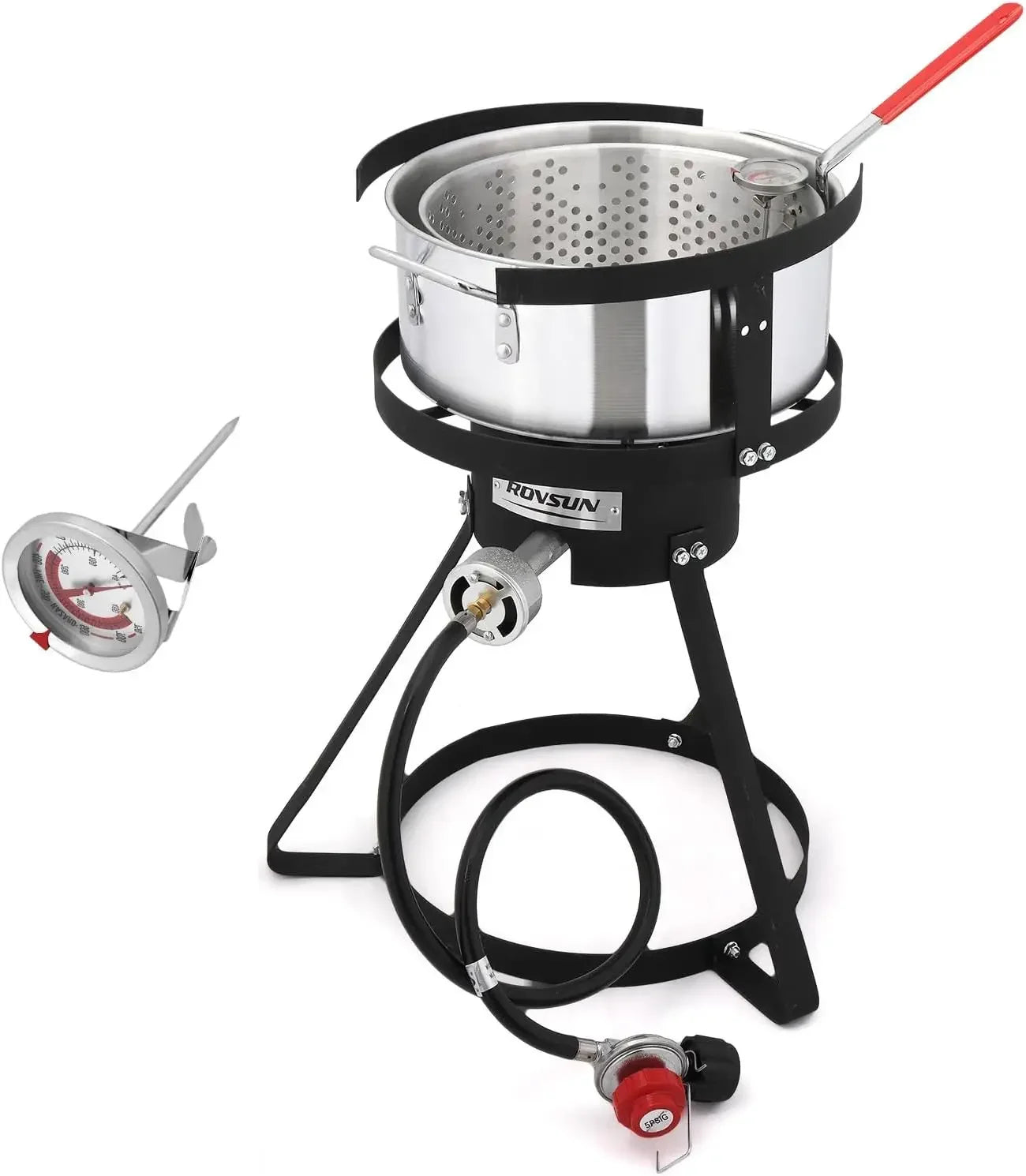 Outdoor Deep Fryer & Seafood Crawfish Boiler 55000BTU Propane Burner,
