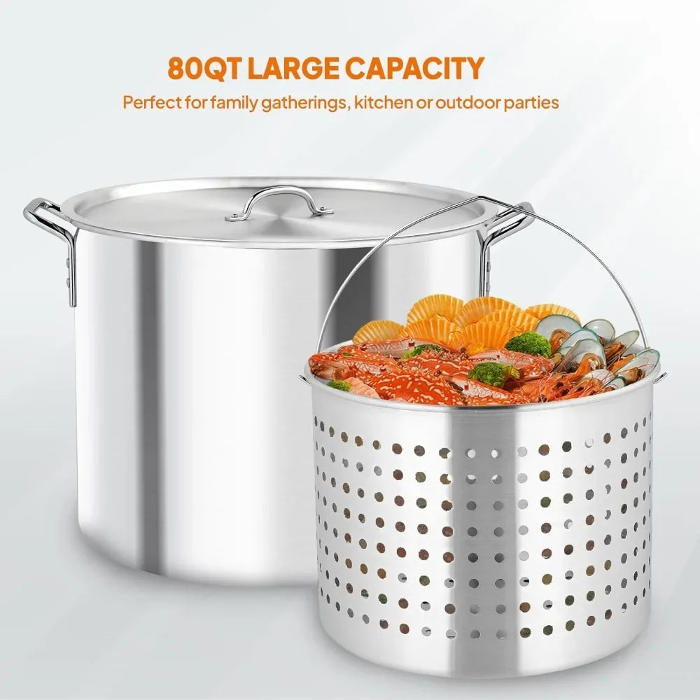Turkey Fryer with Aluminum Boiler Steamer Basket & 150,000BTU Propane Burner