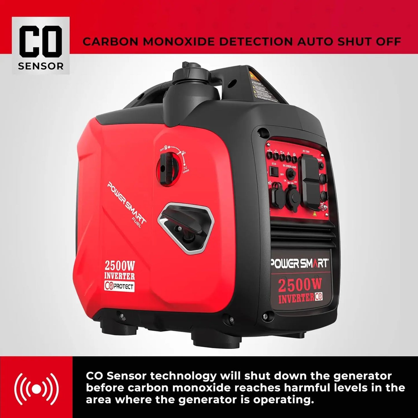 2500-Watt Gas Powered Portable Inverter Generator, super quiet
