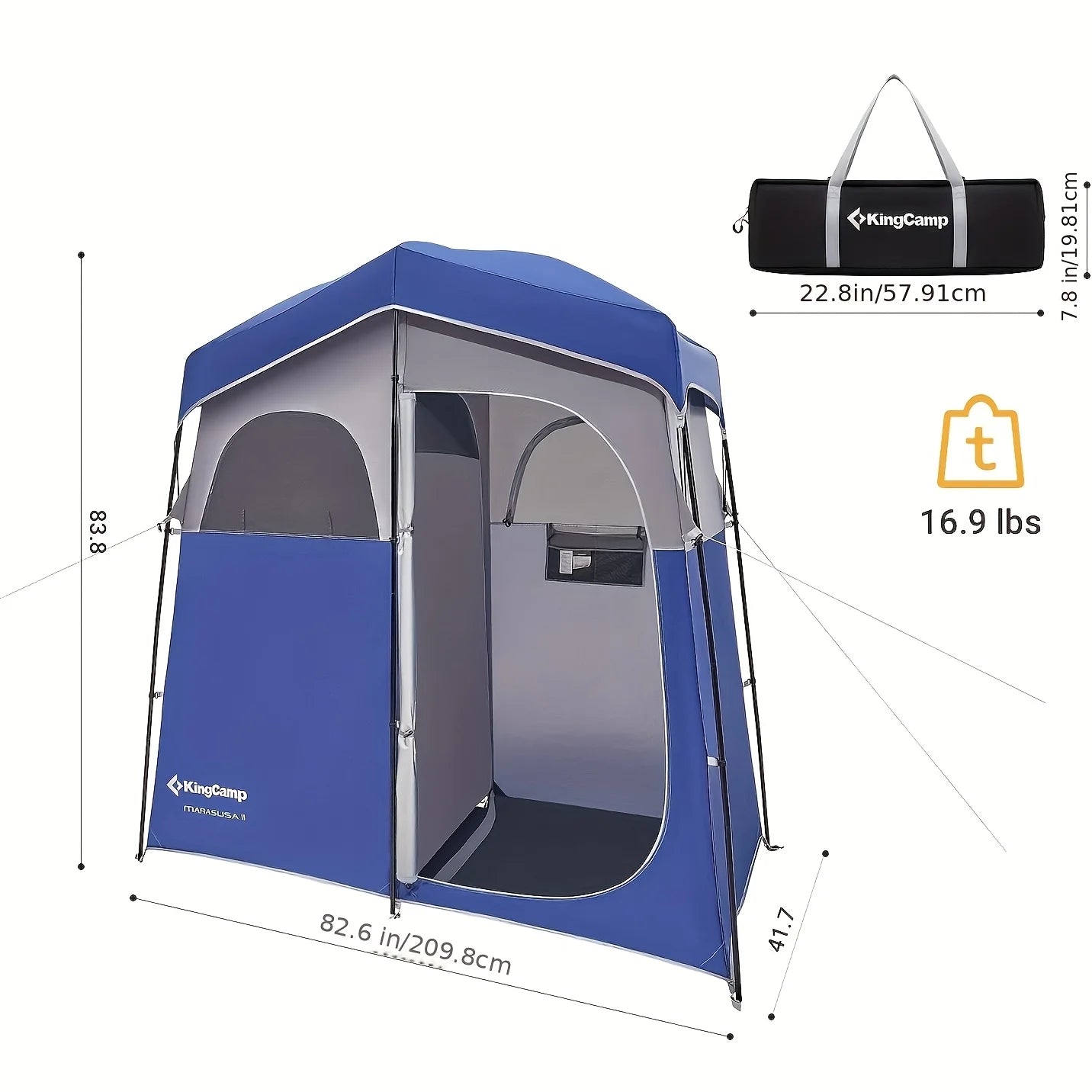KingCamp Privacy Shower Tent, Portable Toilet Tent With Carry Bag 2 sides!!