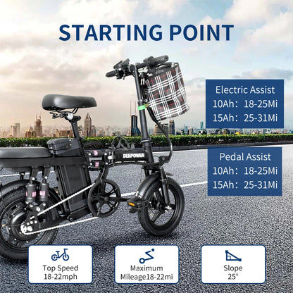 Foldable Electric Bike for Adults, 400W Motor