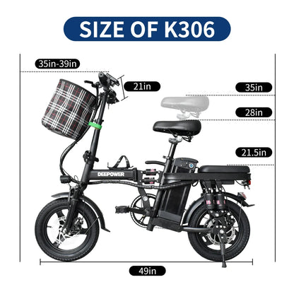 Foldable Electric Bike for Adults, 400W Motor