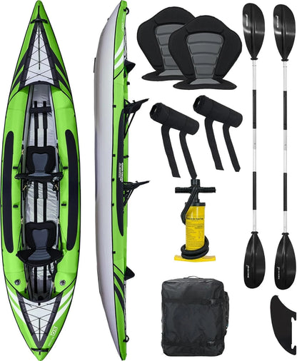 Inflatable Kayak Inflatable 1 and 2 Person Kayaks for Adults with EVA Padded Seats