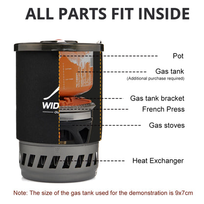 Camping Cooking System with Heat Exchanger