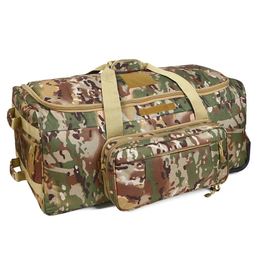 Large Capacity Military Tactical Travel Bag Wheeled Deployment