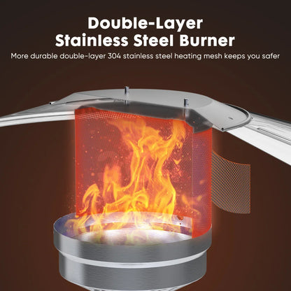 Double-Layer Stainless Steel Burner W/ safety protection