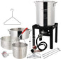 Outdoor Deep Fryer & Seafood Crawfish Boiler  55000BTU Propane Burner,