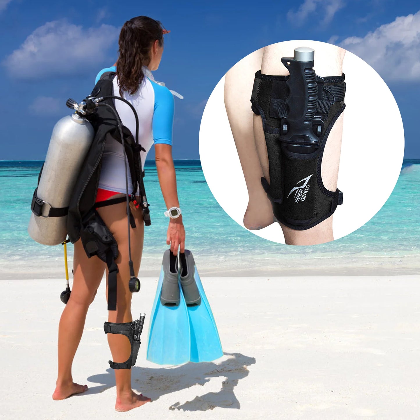 Scuba Diving Leg Wrapping Knife Holder