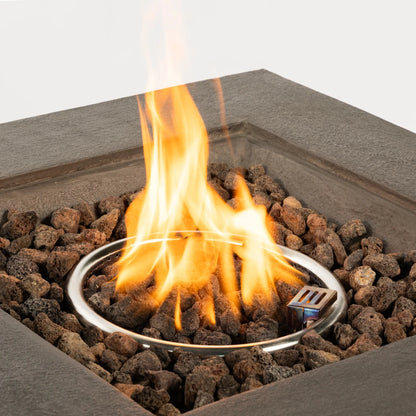 Outdoor Propane Fire Pit Table 28-inch stone look