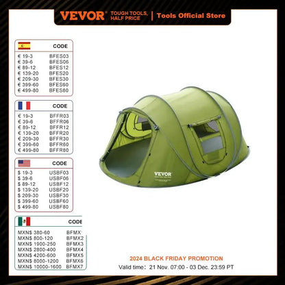 4 person pop up tent