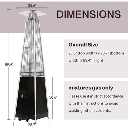 Pyramid Patio Heater 89.4-Inch Outdoor Propane Heater