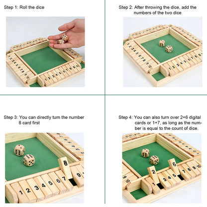 Wooden Number Board Dice Game