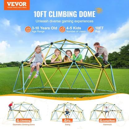 Geometric Dome Climber with Hammock and Swing