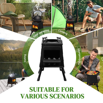 Compact 27x27x34cm Wooden Camping Stove