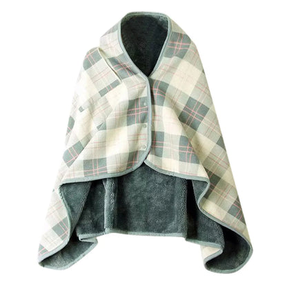 Double Layer Plaid wearable Blanket