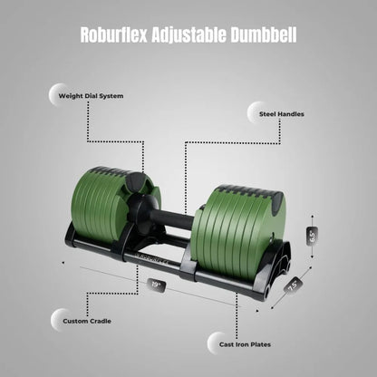 Adjustable Dumbbell, with Anti Slip Metal Handle