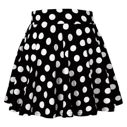 Women Pleated Dot Tennis Skort with Pockets