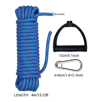 4M Climbing Rope & 8mm Rappelling Rope W/ Carabiners