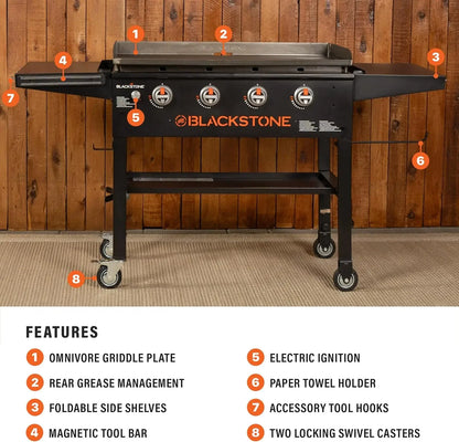 Blackstone Gas Griddle 4 Burner Flat Top Grill, propane